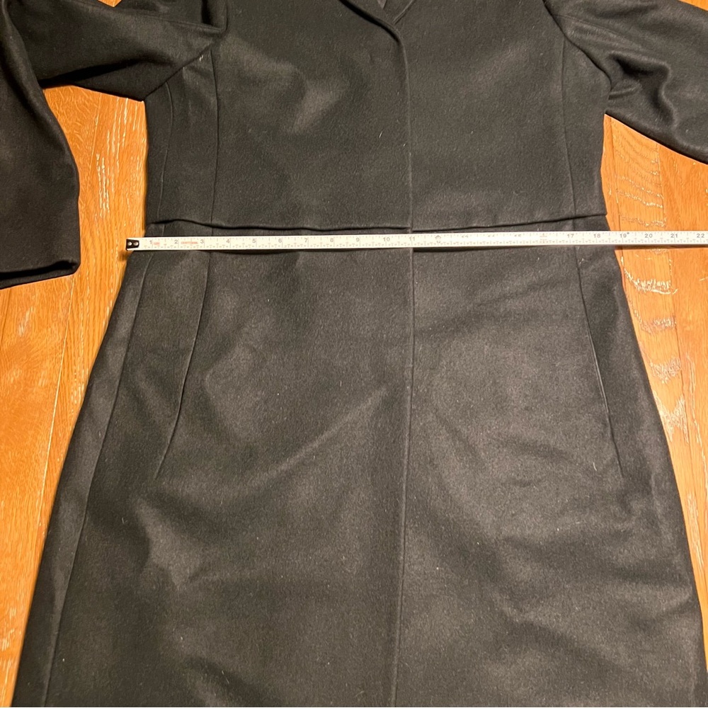 Jil Sander Coat Women Size 40 US 8 Wool Angora Black Long Button - Picture 8 of 11